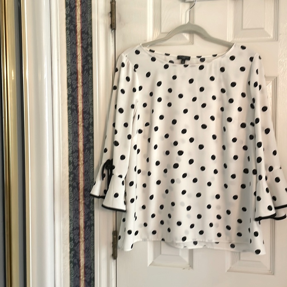 Talbots polka dot pullover blouse